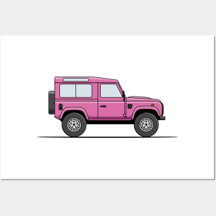 Land Rover Defender - Pink Posters and Art